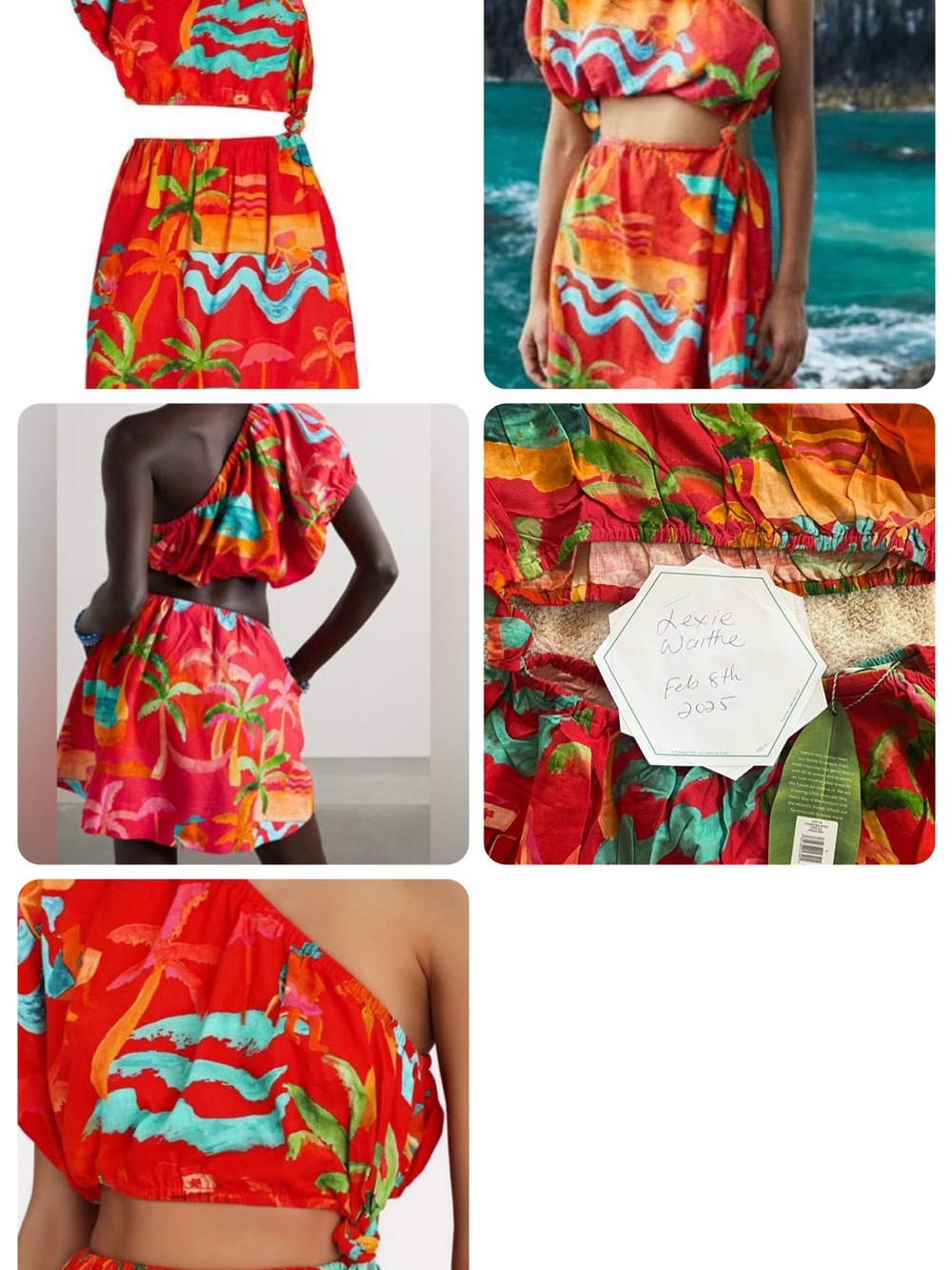 FARM Rio Red Tropical One-Shoulder Mini Dress - Picture 3 of 3